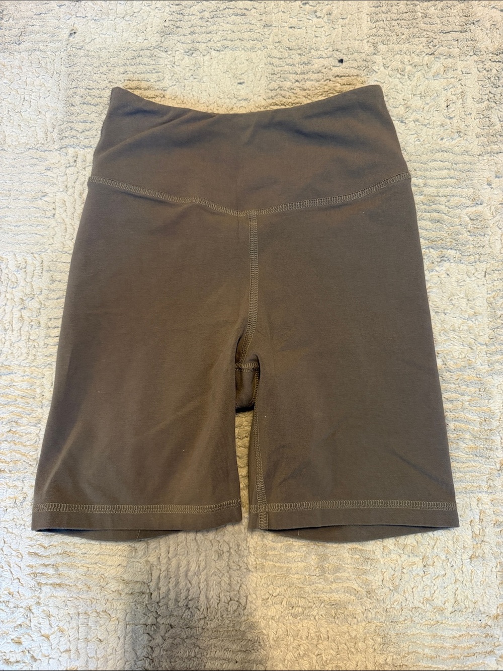 MATE The Label Organic Stretch Biker Shorts — Pebble, size XS